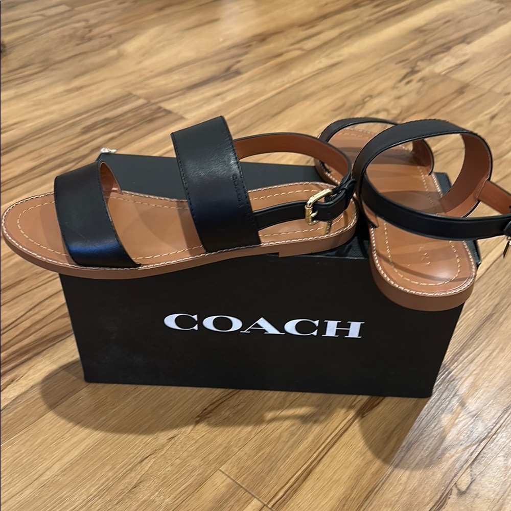 Coach Women's Black Sandals never worn